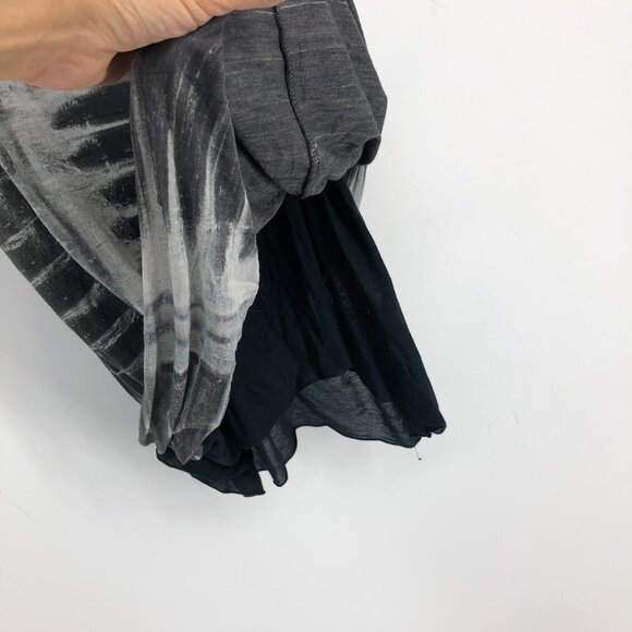 HELMUT LANG  Black & Grey Tie-Dye Print Abstract Asymmetrical Midi Dress size S - Picture 10 of 16